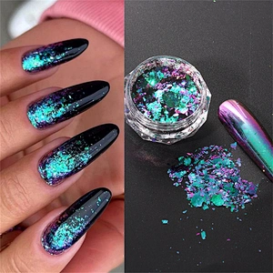 Laser Aurora Chameleon Nail Art Sequin