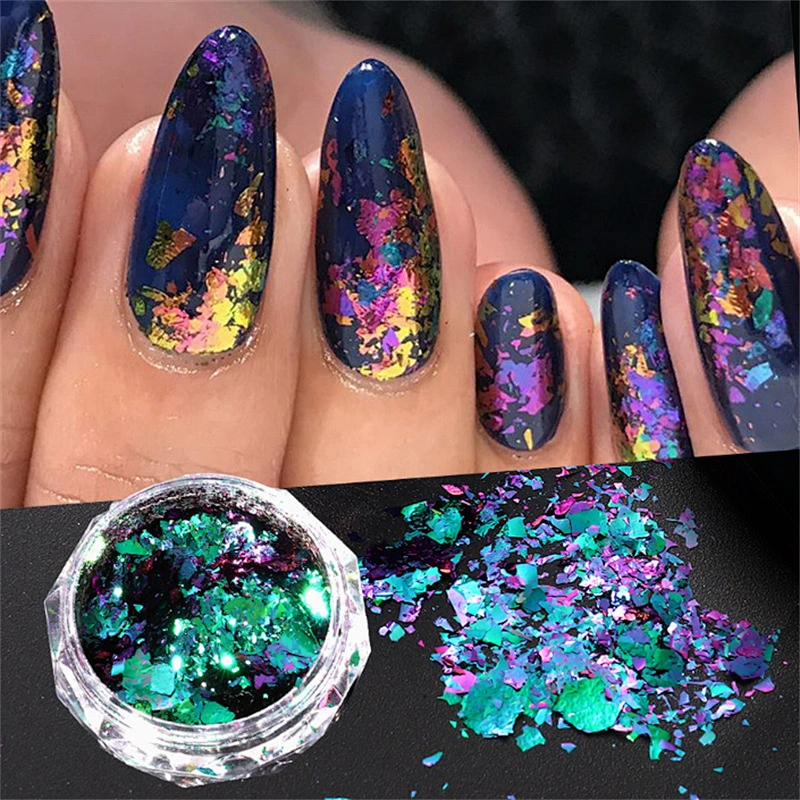 Laser Aurora Chameleon Nail Art Sequin