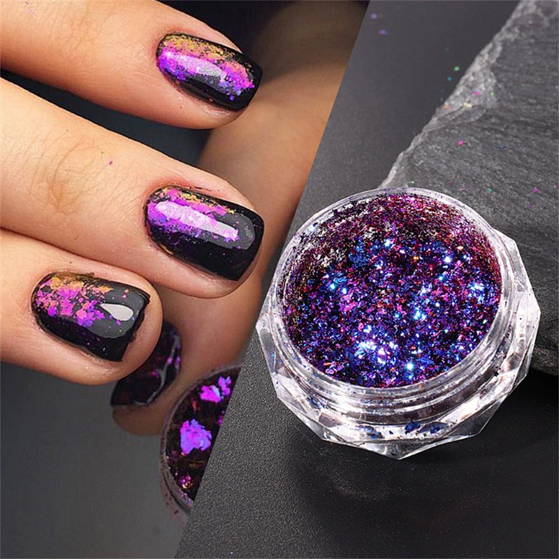 Laser Aurora Chameleon Nail Art Sequin
