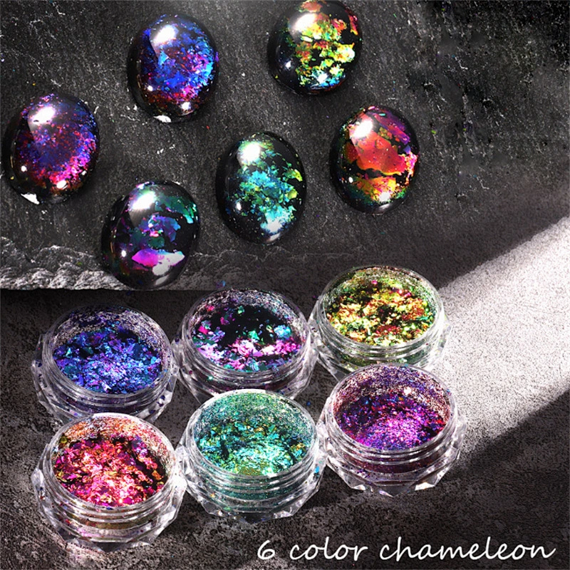 Laser Aurora Chameleon Nail Art Sequin