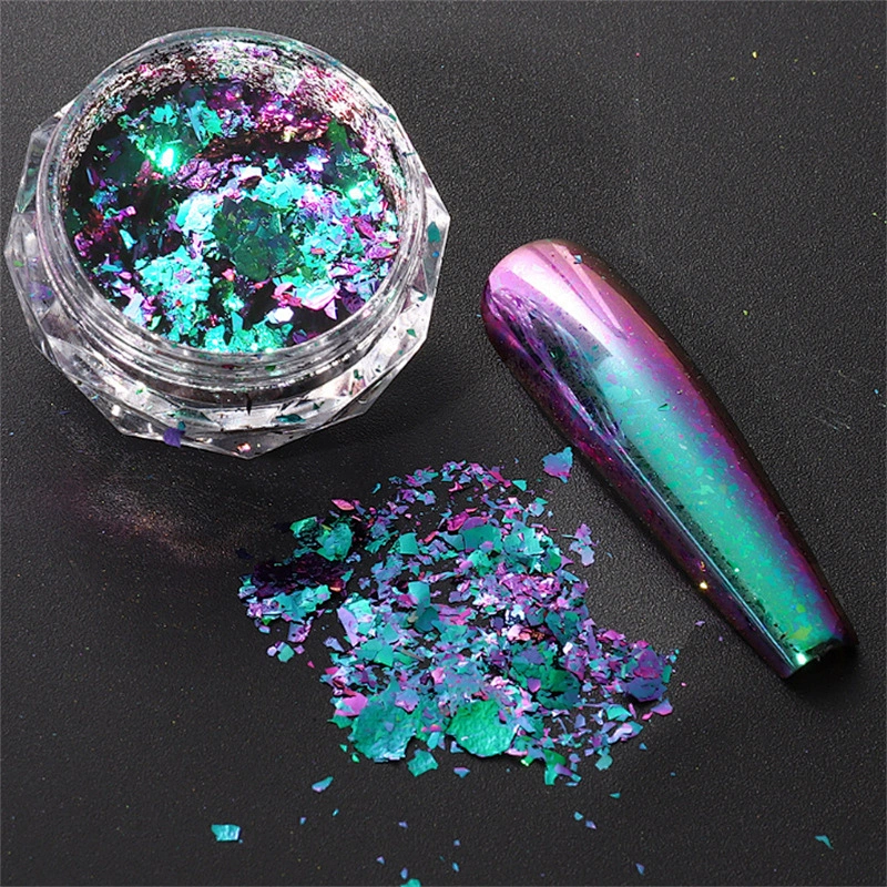Laser Aurora Chameleon Nail Art Sequin